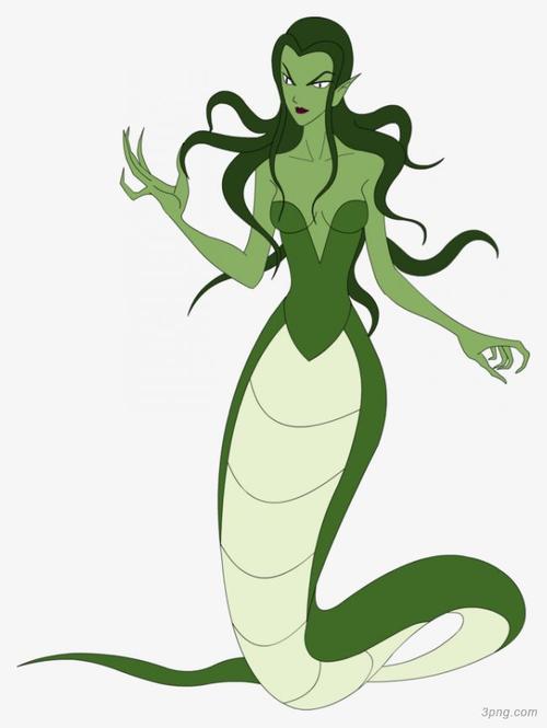 卡通蛇女png素材透明免抠图片-动植人物