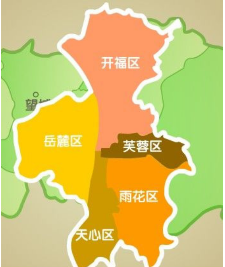 长沙雨花区街道划分请问长沙市的五个区怎么划分的