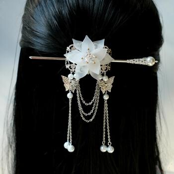 汉服发冠古装头饰头冠汉服花朵束发发冠古典女款发冠发束发夹定做类的