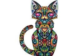 精美花纹可爱猫