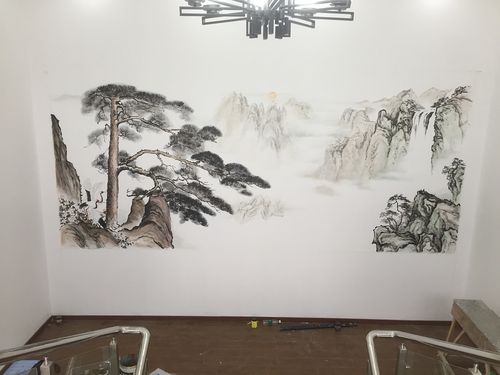 国画山水|其他|墙绘/立体画|凯威墙绘 - 原创作品