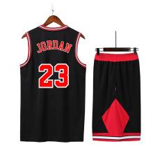 公牛队篮球服套装男定制23号球衣黑红白色罗斯韦德比赛训练服篮球比赛