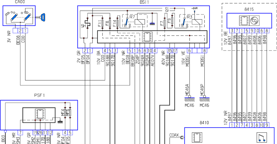 2009东风标致307 t6 2.0at原厂电路图