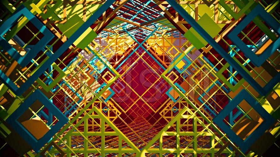 中国彩窗vj舞台背景