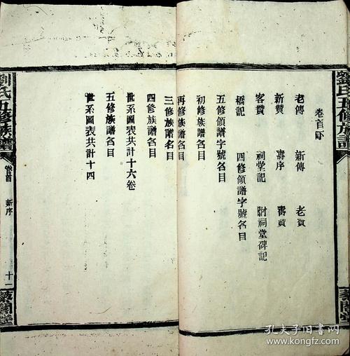 刘氏五修族谱(居住在邵阳西坪,花桥,棠溪等地,卷首