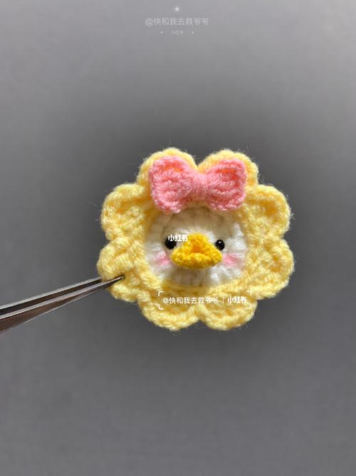 钩针编织发夹胸针·小羊·兔耳朵kitty·鸭子_发夹_胸针_kitty_钩针