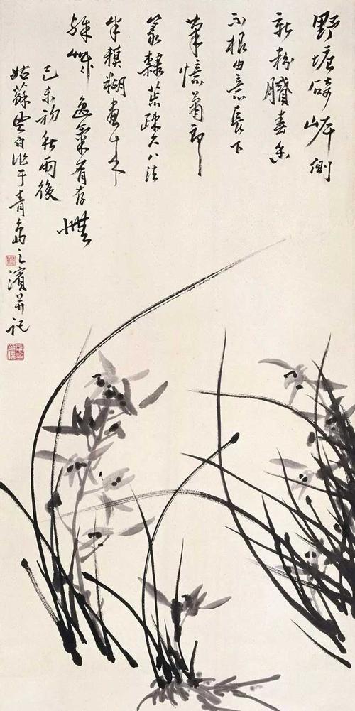 蒋风白兰竹作品欣赏