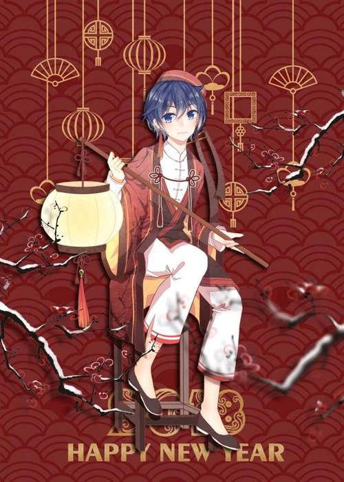 二次元动漫新春贺图辞旧迎新贺新春十二生肖鼠伊始