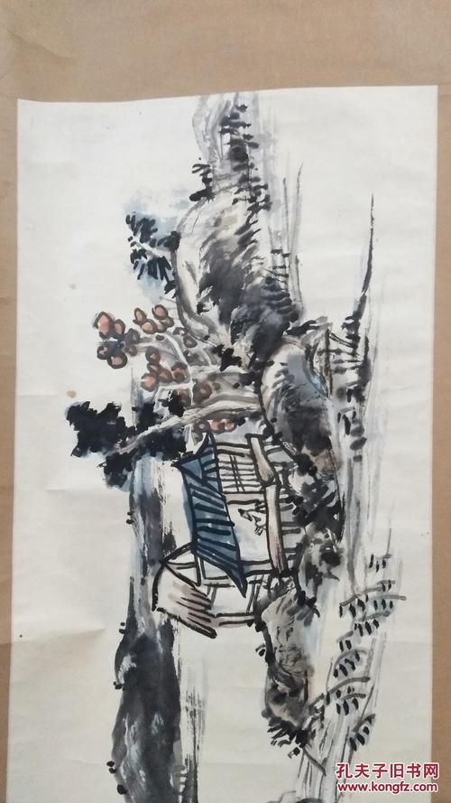 陈传席山水画原装老裱作品