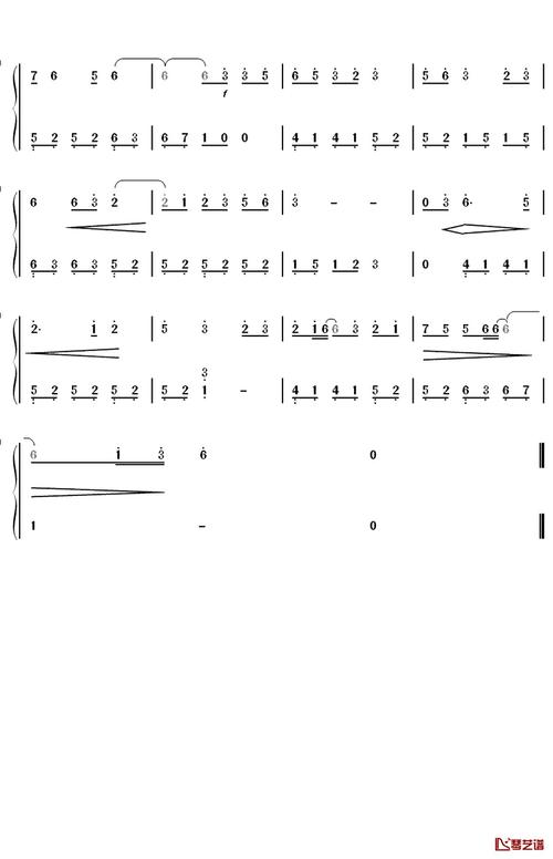 金玉良缘钢琴简谱-数字双手-李琦