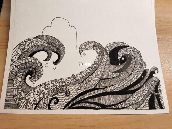 黑与白的缤纷_线描画_文化_绘画