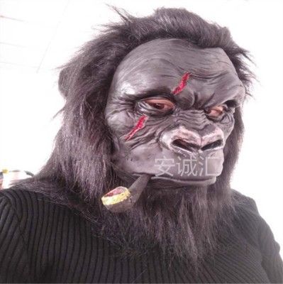万圣节乳胶面具 成人cos猩猩猴子猿猴头套 影视演出恐怖吓人道具