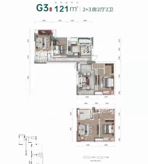 长沙汉唐世家3室2厅2卫户型图-长沙楼盘网