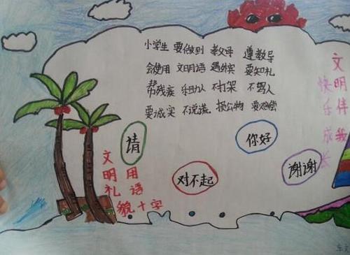 讲文明懂礼貌手抄报小学生文明礼仪手抄报在线看