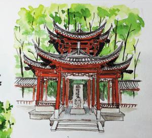 大学女教师的宁波老建筑水彩画在网上走红