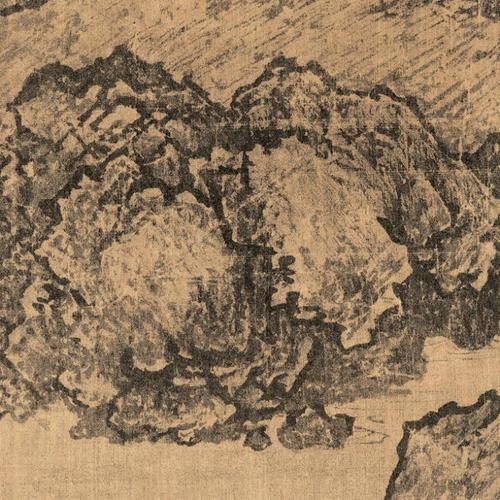 范宽溪山行旅图宋元山水画高清国画山水临摹彩色国画