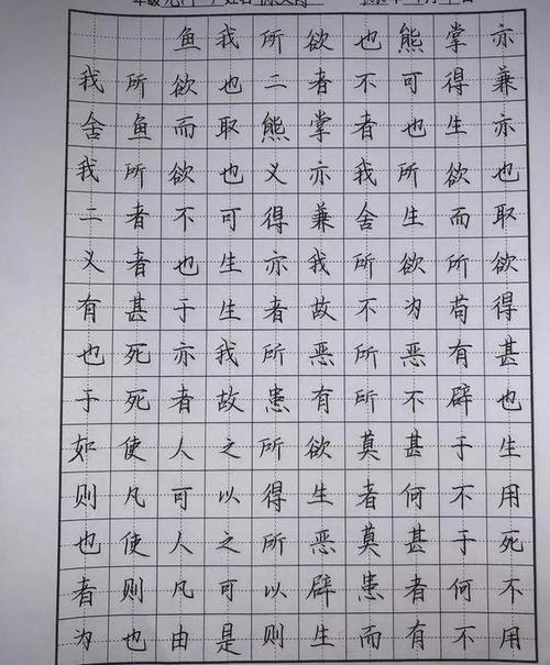 淮滨二中2020年"墨香书法"初中部硬笔书法大赛