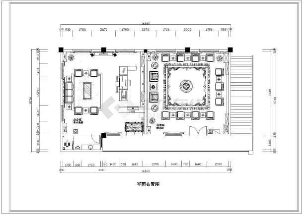办公室天花吊顶装修cad平面施工图