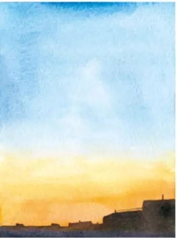 水彩风景入门教程|如何用水彩画今天的天空?