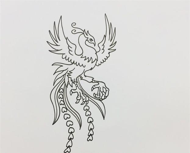 火凤凰怎么画