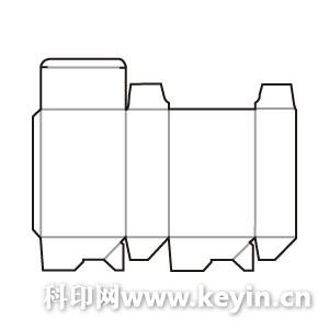 插卡自锁底式折叠纸盒结构展开图
