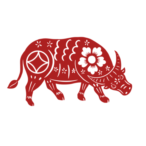 生肖牛剪纸图案-创意红色生肖牛剪纸矢量素材下载_懒人图库