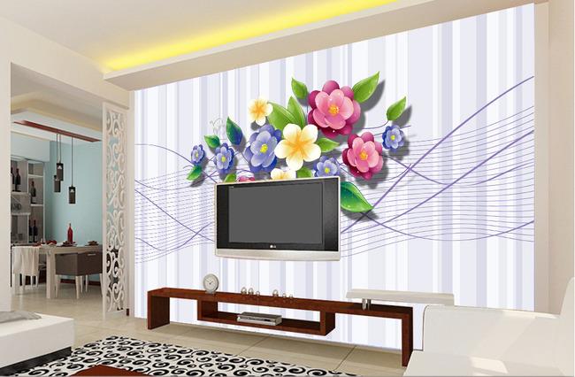 关键词:背景墙壁画装饰画玫瑰花粉色线条花纹花藤唯美花瓣百合郁金香