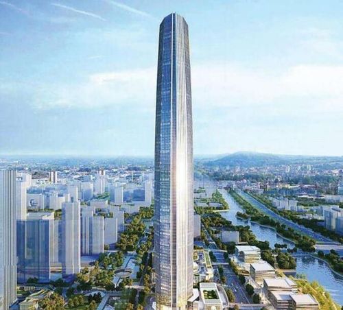正文   在三江口,   新世界广场中在建的宁波塔,高249米.