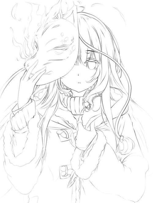 二次元手绘线稿 有喜欢手绘的吗