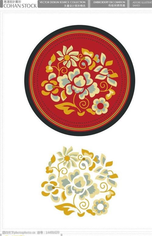 关键词:传统刺绣图案 传统刺绣 图案 小鸟 花 刺绣 矢量图 ai 花纹