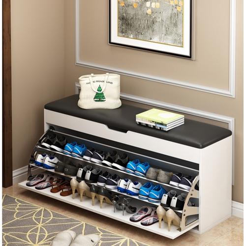 鞋柜家用口可坐换鞋凳防尘大容量鞋架简约现代经济型翻斗玄关柜视频