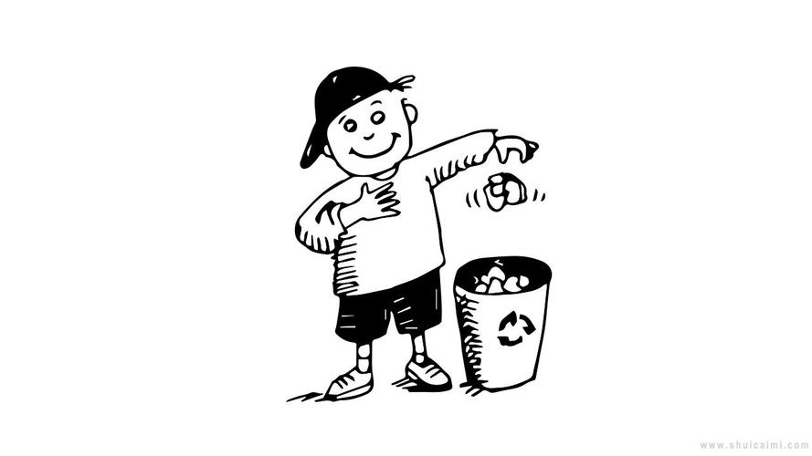 扔垃圾简笔画怎么画扔垃圾简笔画步骤