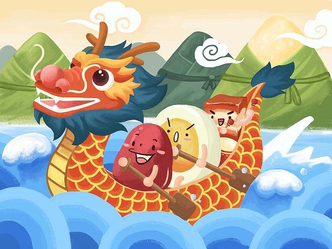 端午节划龙舟 - 插画师舒琪669 - 原创作品 - 视觉中国(shijueme)