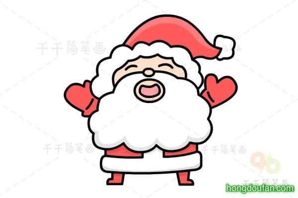 12张红色的卡通圣诞老人儿童卡通简笔画
