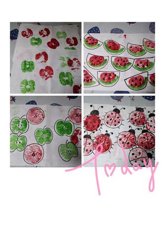 非凡童年幼儿园《苹果拓印画》 中一班李老师