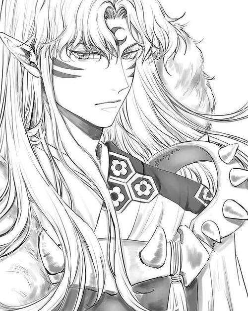 「cg原画插画教程」大神手绘杀生丸线稿绘画作品