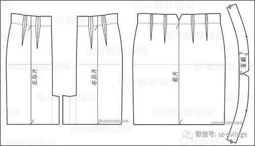 尚装| 平面制版 | 高腰西服裙的制版_款式