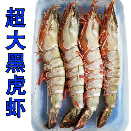 越南超大黑虎虾大虾老虎虾冷冻虾特大虾海鲜水产冻虾生鲜2份包邮