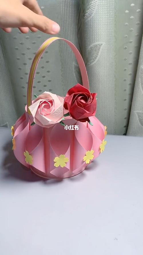 花篮折纸/创意手工/花篮收纳盒_花篮_折纸_收纳盒_手工制作_教程_折纸