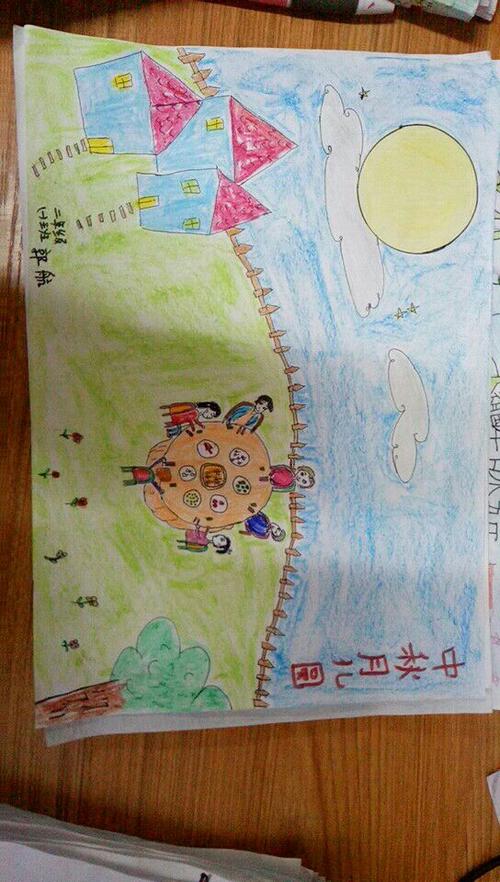 二(1)班"中秋月儿圆"绘画作品展