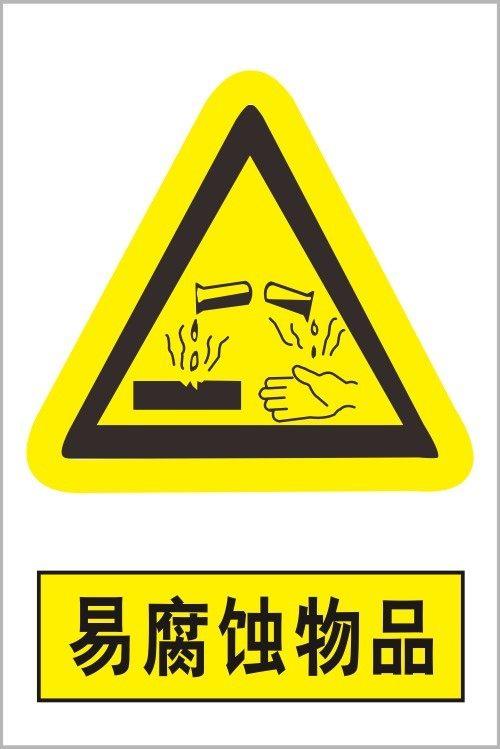 标识牌警告禁止警示标志提示牌贴纸易腐蚀物品w085