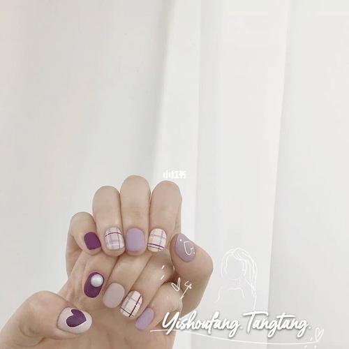 复古格子线条系列美甲_格子_复古_格子控_美妆_美甲