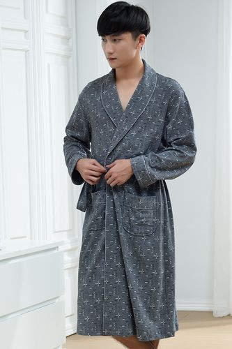 多俏美睡袍男士浴袍浴衣纯棉春秋款夏季夏天全棉日式和服睡衣长款