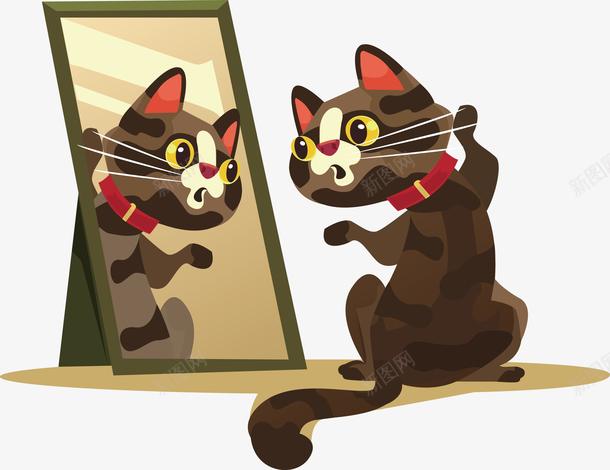 照镜子的小猫矢量图由新图网用户分享上传,推荐搜索动物,动物png,动物