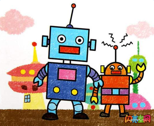 机器人儿童画