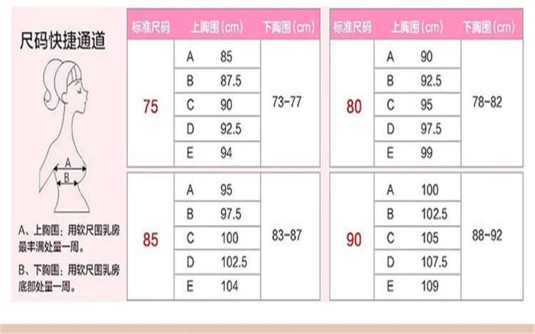 尺码 上胸围 下胸围 罩杯 85b 83 87 b 95b 93 97 c 75b 34b 36b 38b