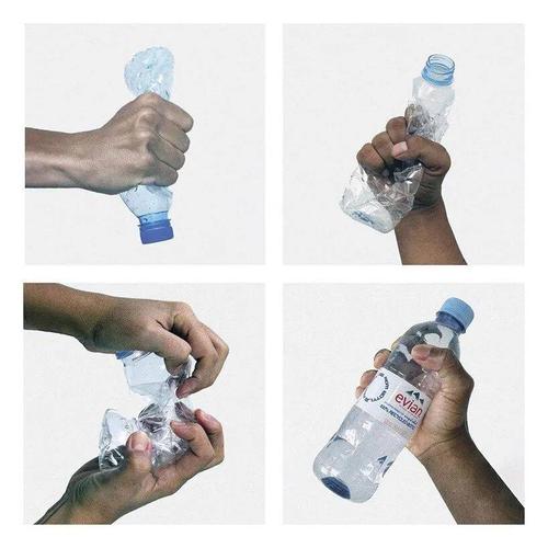 virgil abloh100%由回收材料制成的意蕴矿泉水瓶子,灵感来自旧瓶子捏