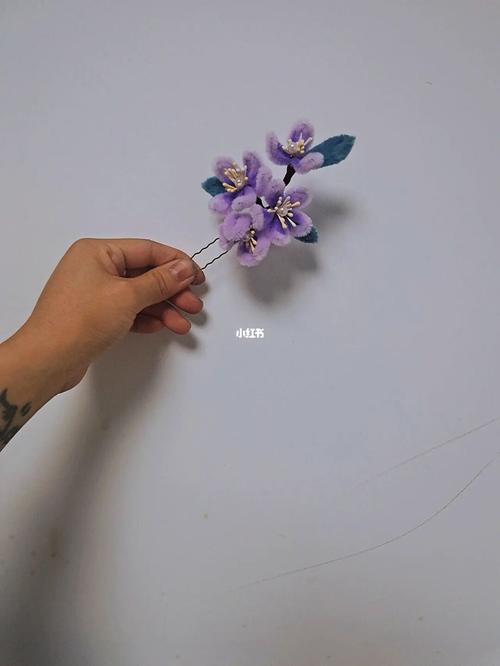 利用你剩下扭棒做簪花吧09随性小手工_手工制作_绒花_扭扭棒_兴趣