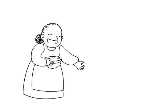 小学生线描画—慈祥的外婆