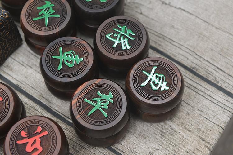 象棋红木阳雕字体酸枝特大号7cm老红中国象棋弈流中国象棋